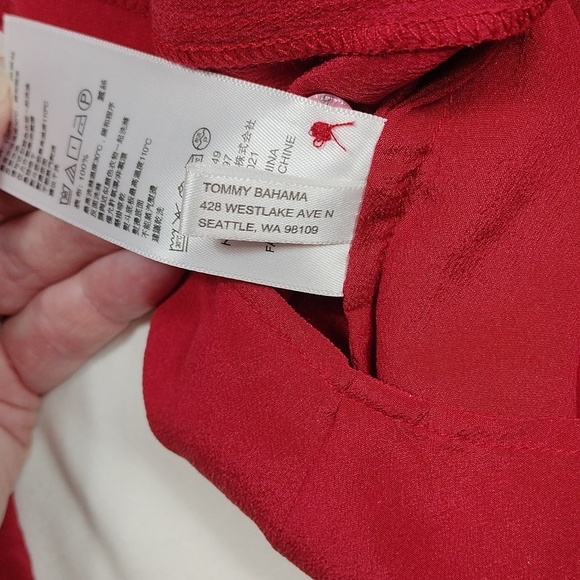 Tommy Bahama 100% silk women's long sleeved button down blouse size large - Picture 9 of 14